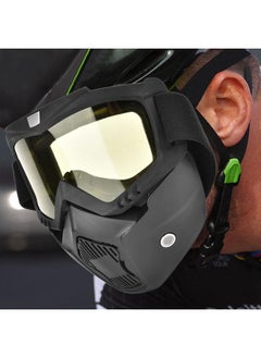 Thoraya Motorcycle Cycling Mask Glasses Waterproof Anti fog Anti UV Removable Goggles(yellow)  - Image 4