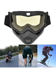 Thoraya Motorcycle Cycling Mask Glasses Waterproof Anti fog Anti UV Removable Goggles(yellow)  - Image 5