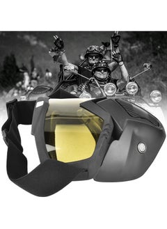 Thoraya Motorcycle Cycling Mask Glasses Waterproof Anti fog Anti UV Removable Goggles(yellow)  - Image 2