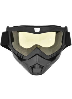 Thoraya Motorcycle Cycling Mask Glasses Waterproof Anti fog Anti UV Removable Goggles(yellow)  - Image 1