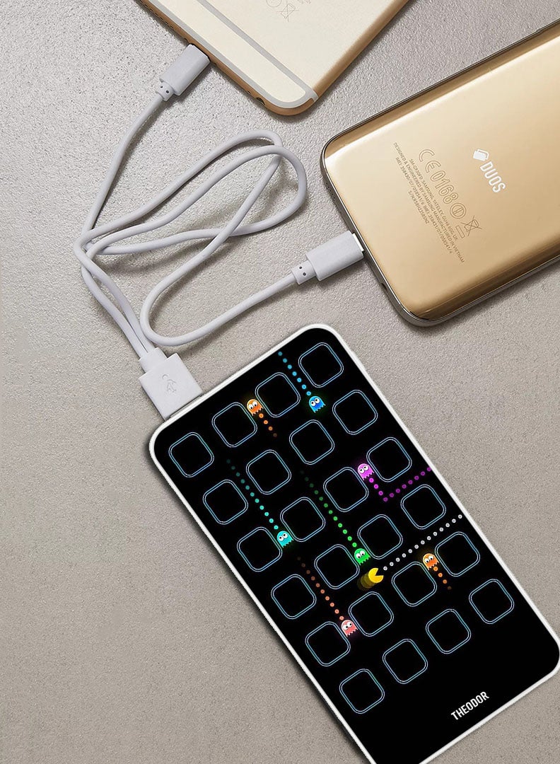 Theodor 10,000 mAh Super Fast Charging Ultra Compact Power Bank with Quick Charge & Power Delivery, Portable Charger For iPhone and Android Pac man - Image 2