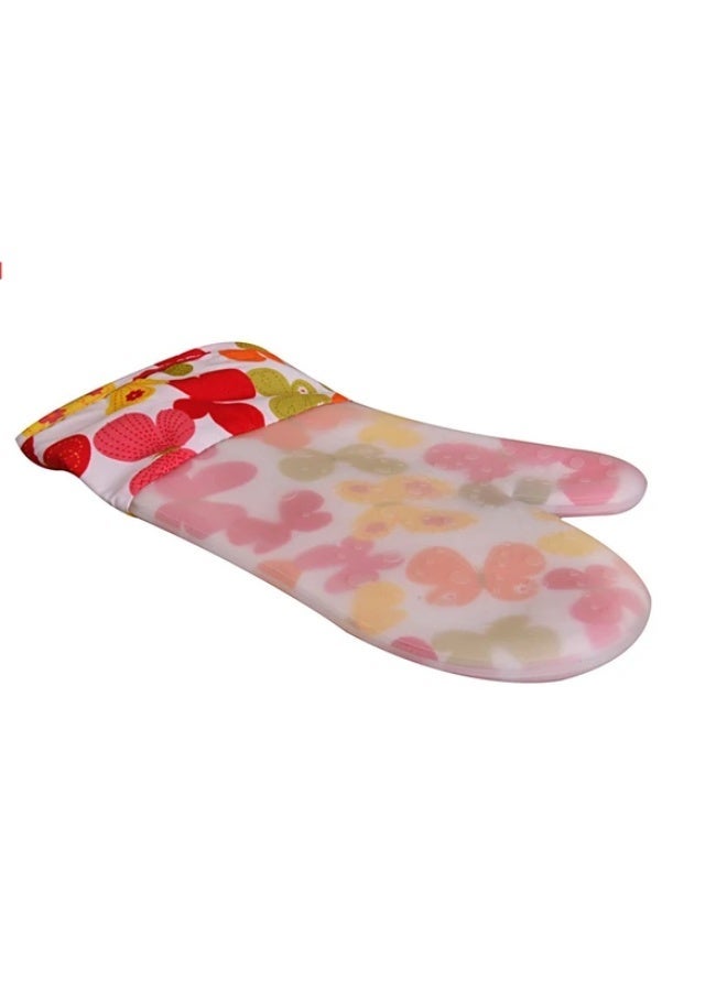 Heat Resistant Silicone Oven Mitt with Butterfly Pattern - Assorted Colors - Image 5