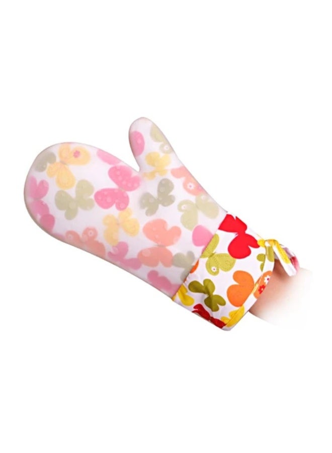 Heat Resistant Silicone Oven Mitt with Butterfly Pattern - Assorted Colors - Image 3