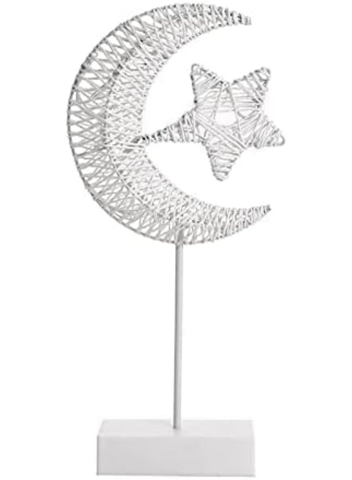 فيتاشيلي أضواء رمضان - ديكور طاولة تزيين العيد، أضواء LED على شكل نجمة، أضواء نجمة القمر والهلال 6x22x41cm - Image 2