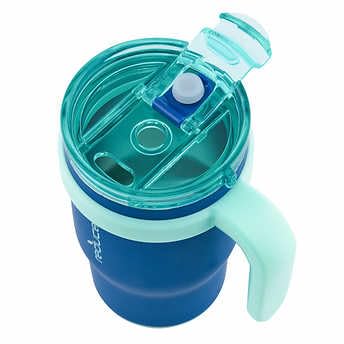 reduce 14oz Coldee Tumbler with Handle for Kids Leakproof Insulated Stainless Steel Mug with Lid & Straw -Spill Proof Chew-Resistant Straw 2 Pack - Image 3