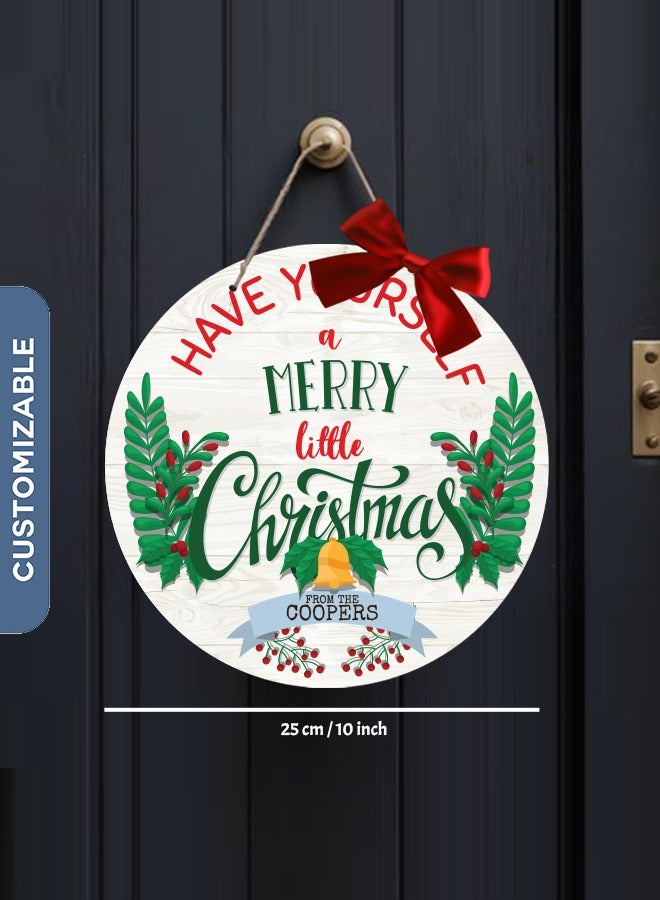 Share the Love Personalised Christmas Door Sign - Unique Christmas Home Decor with Custom Name - Image 2