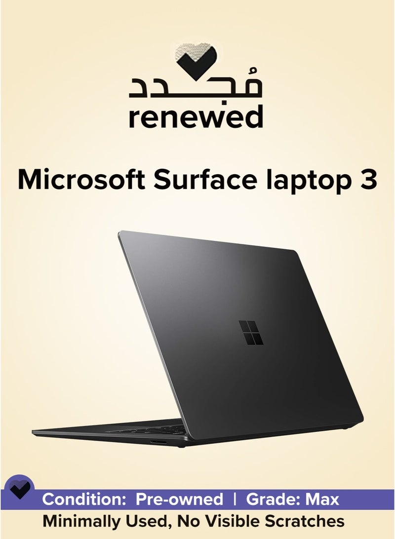 مايكروسوفت Renewed - Surface Laptop 3 , Intel core i5-1035G7 , RAM 8GB DDR4 , 256GB SSD M.2 NVMe , Intel® Iris™ Plus Graphics , 13.5 inch 2K LED-IPS Touchscreen English/Arabic Platinum / Matte Black - Image 1