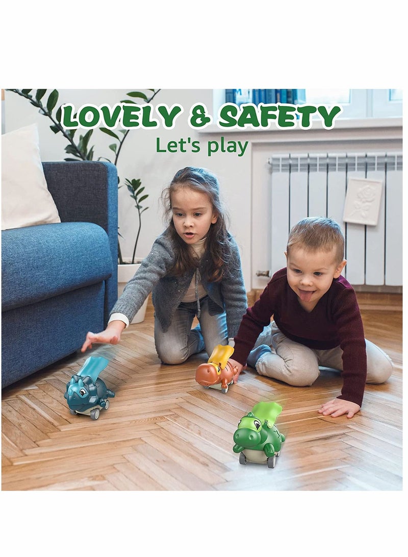 SYOSI Roll over image to zoom in Dinosaur Toys, Cute Dinosaur Toy Cars, Toys Age 2-4, Dinosaur Car Toys, for 1-4-Year-Old Boys Girls, 3 Pack - Image 5