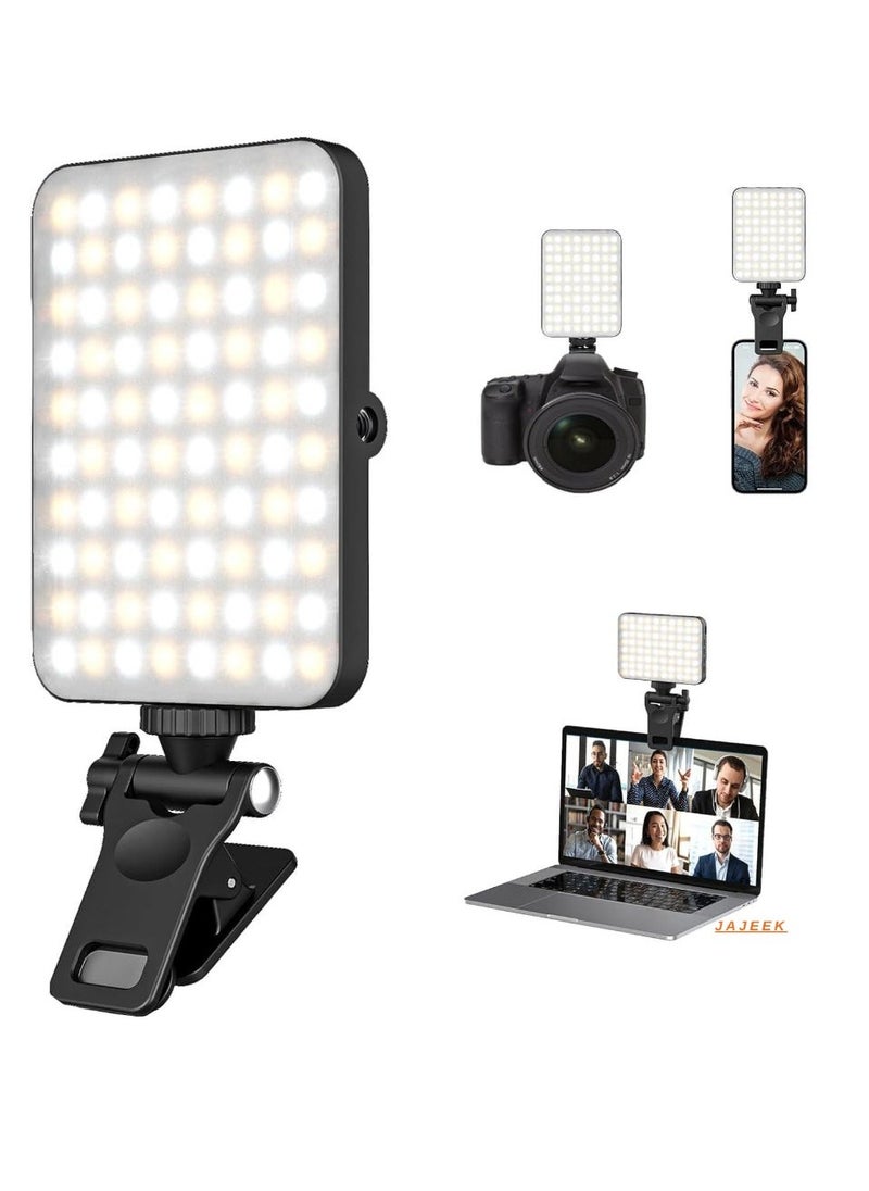 JAJEEK "New LED Selfie Light – 60 LED Rechargeable 2200mAh Cell Phone Fill Light, 7 Modes & 10-Level Brightness, Portable Clip-On Light for Photography & Video Calls" - Image 1