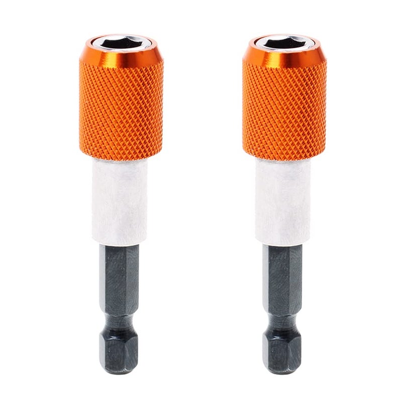 AUTOTOOLHOME 2 Pieces Quick Change Bit Holder Magnetic 1/4" Hex Shank Drill Bit Extension for Screwdriver Bits Nuts Drills Socket Driver Adapter - Image 1