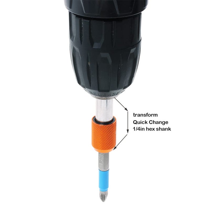 AUTOTOOLHOME 2 Pieces Quick Change Bit Holder Magnetic 1/4" Hex Shank Drill Bit Extension for Screwdriver Bits Nuts Drills Socket Driver Adapter - Image 5