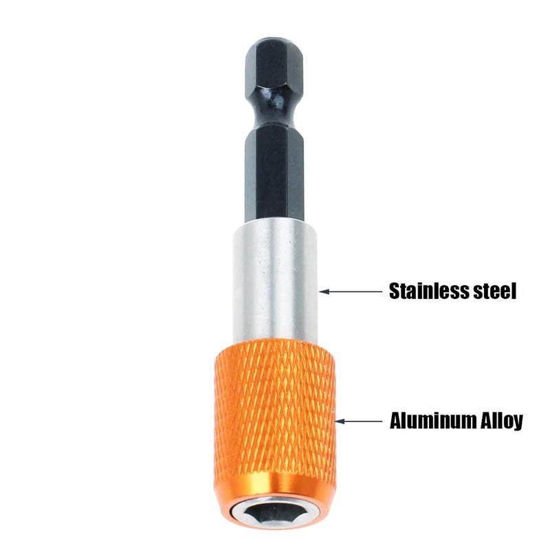 AUTOTOOLHOME 2 Pieces Quick Change Bit Holder Magnetic 1/4" Hex Shank Drill Bit Extension for Screwdriver Bits Nuts Drills Socket Driver Adapter - Image 4