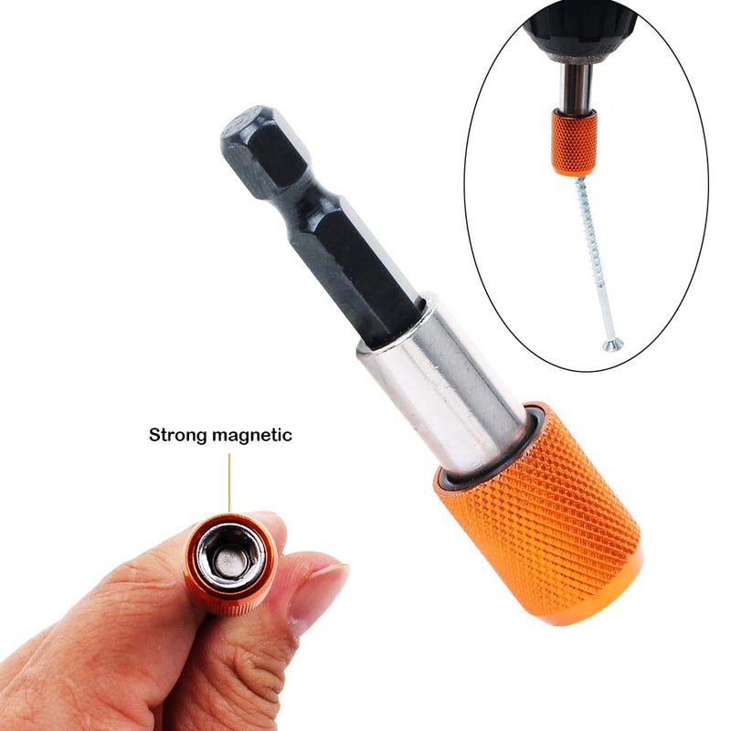 AUTOTOOLHOME 2 Pieces Quick Change Bit Holder Magnetic 1/4" Hex Shank Drill Bit Extension for Screwdriver Bits Nuts Drills Socket Driver Adapter - Image 3
