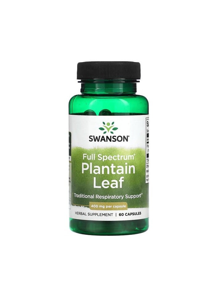 SWANSON Full Spectrum Plantain Leaf, 400 mg, 60 Capsules