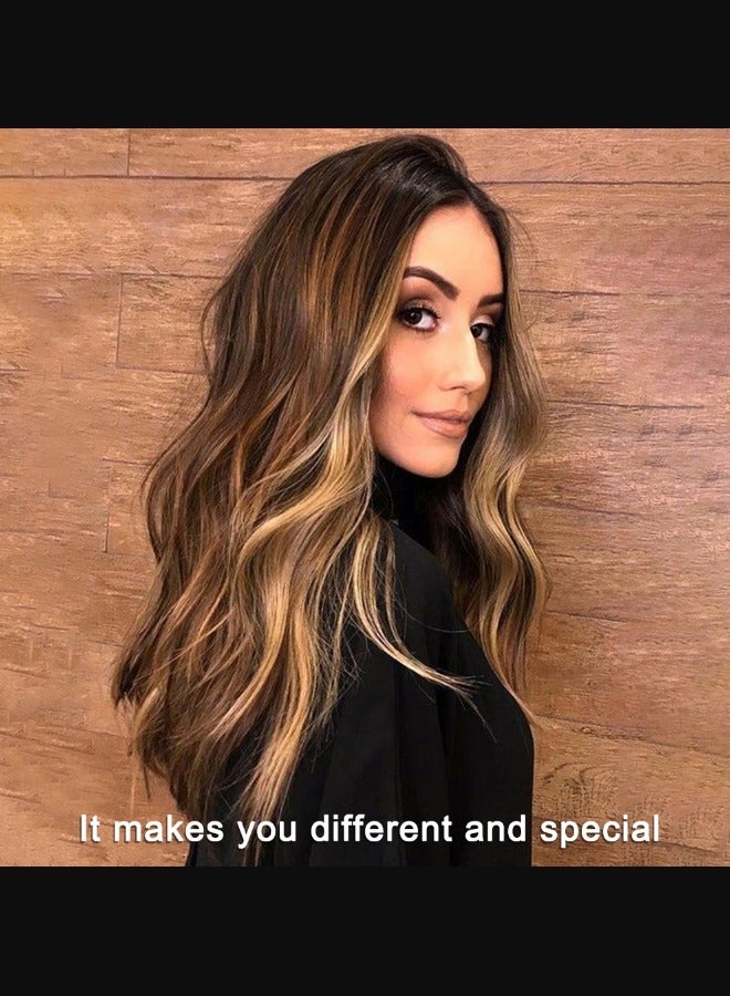 22 Inch Natural Soft Long Wavy Ombre Blonde Heat Resistant Synthetic Fiber Hair Wig - Image 4