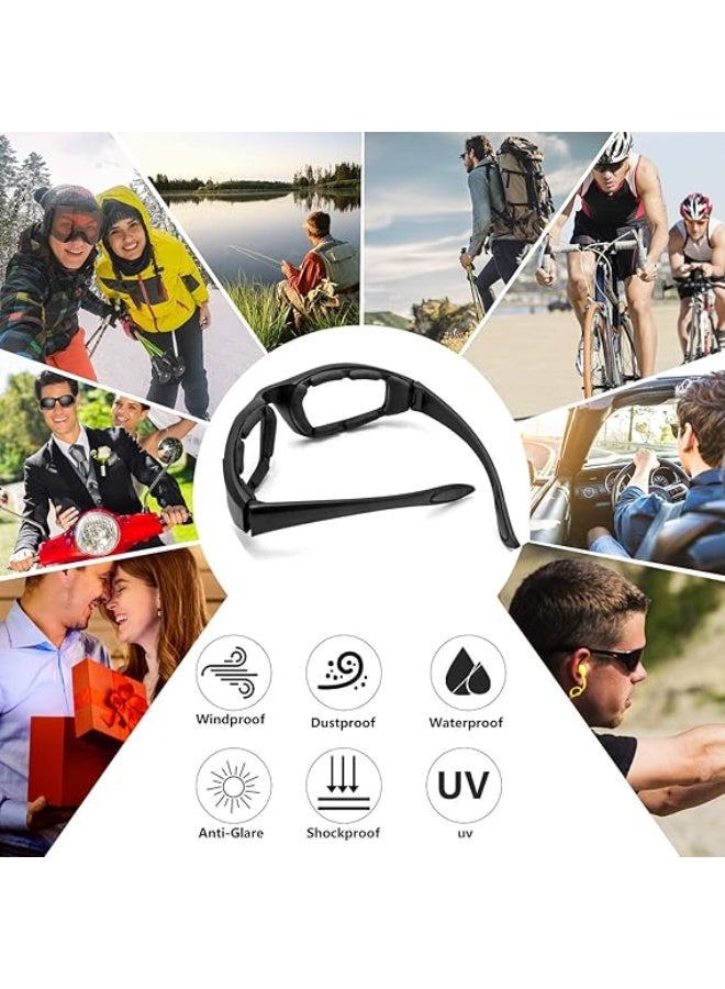 JCD 3 Pair Motorcycle Riding Glasses, Padded UV Protection Windproof Dustproof Cycling Sunglasses - Image 4