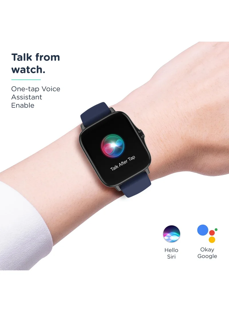 Pebble Spark 1.7" Bluetooth Calling Smartwatch for Men and Women, HD Display with SpO2, HR Monitoring - Gunmetal Blue