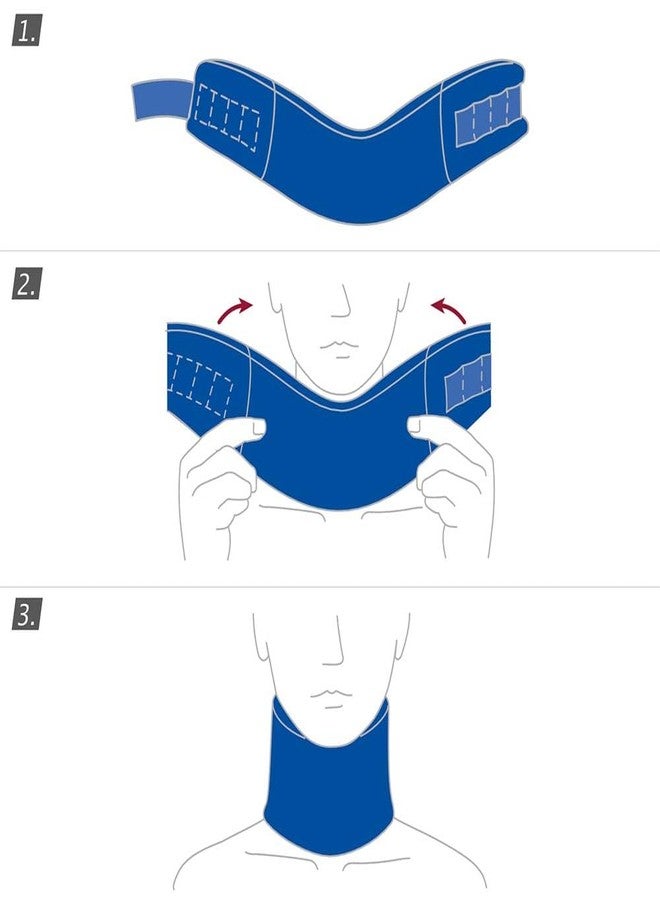 أكتيموف طوق أكتيموف الاحترافي المريح للرقبة | دعامة رقبة من الإسفنج الناعم للنوم - يخفف آلام الرقبة وضغط العمود الفقري، ودعم الرقبة بعد الإصابة أو الارتجاج | أزرق، مقاس قصير كبير جدًا - Image 5