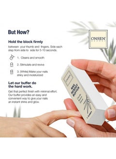 Onsen Secret Professional Nail Buffer 1Pk Ultimate Shine Nail Buffing Block With 3 Way Buffing Methods Smooth & Shine After Onsen Nail Filer Compact Purse Size Manicure Tools For Optimum Nail Care  - Image 4