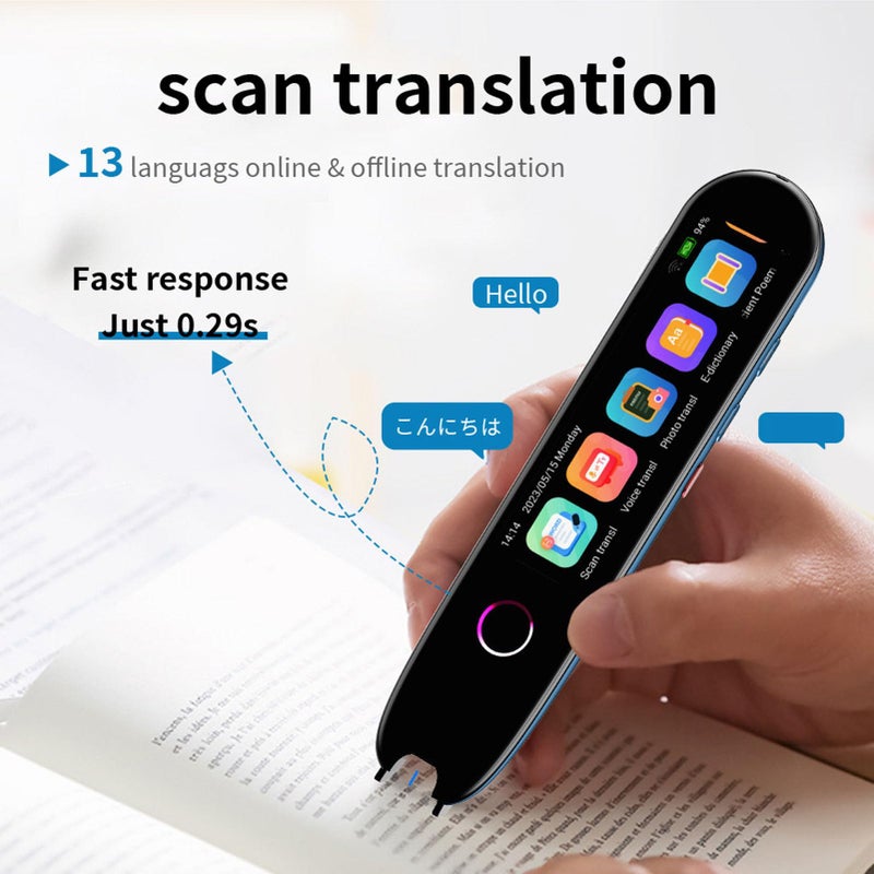 قلم الماسح الضوئي المترجم بدون اتصال بالإنترنت 9 لغات عبر الإنترنت 100+ قراءة في الوقت الفعلي للأعمال والدراسة - Image 3