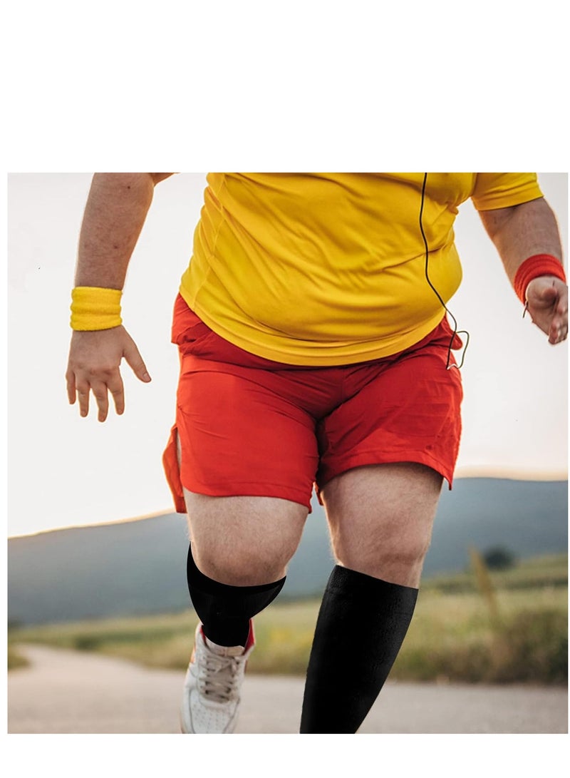 KASTWAVE Wide Calf Compression Socks for Women Men, 2 Pairs Plus Size Extra Large Size Support Socks Stockings Reduces Swelling & Pain for Nurses Running Pregnant Travel Flight 20-25 mmHg（XXL）  - Image 3