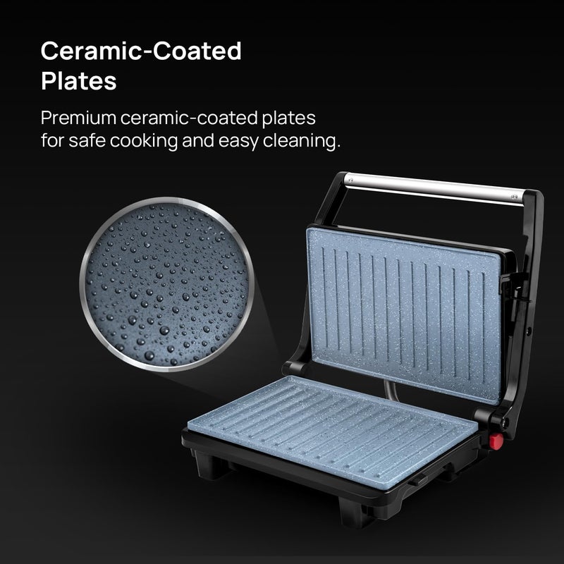 Wipro Elato BS202 1000 Watt Ceramic Grill Sandwich Maker Scratch Resistant 180 Open Sandwich Griller Auto Cutoff Non Toxic BPA PTFE PFOA Free 2 Year Warranty Regular Bread Size for 2 Slices - Image 2