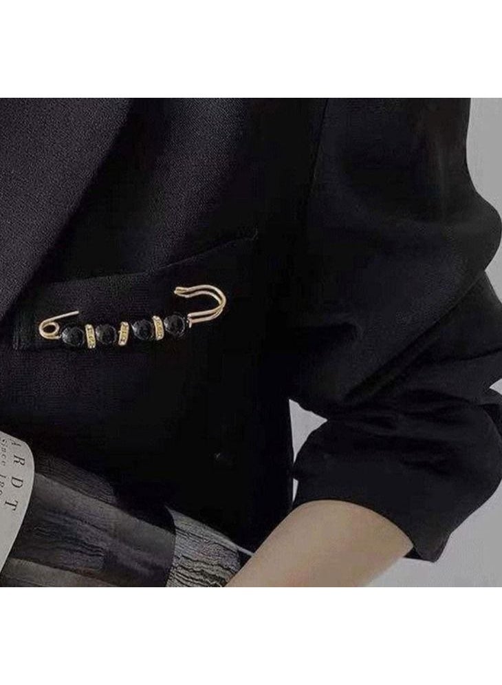 3قطع من دبابيس بروش اللؤلؤ متعددة الالوان للنساءللازياء والحرف اليدوية والسويتر والشال، دبابيس بروش ذهبية مزدوجة للنساء، دبابيس امان لتمديد الخصر والسراويل - Image 5