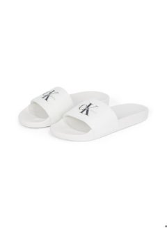 Calvin Klein Jeans Women's Monogram Slides - Cotton, White  - Image 2