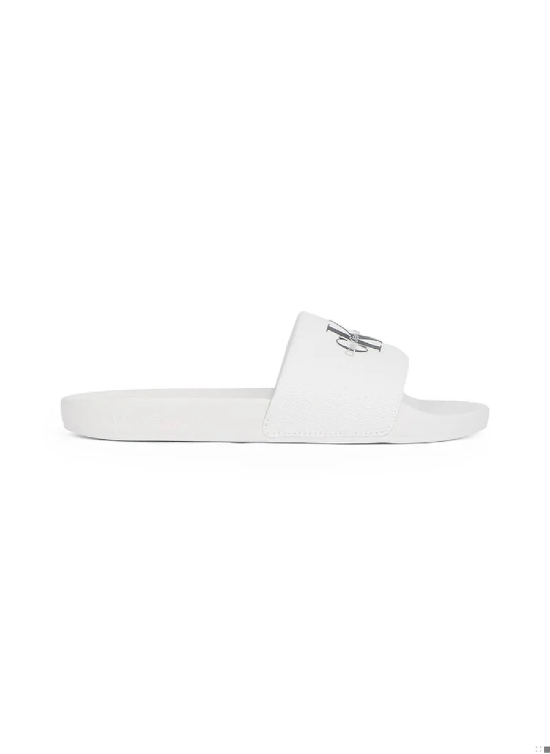 Calvin Klein Jeans Women's Monogram Slides - Cotton, White