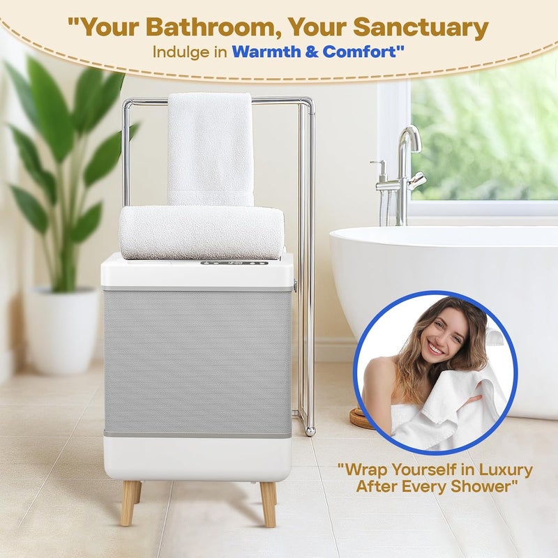 VIPBATH 35L Towel Warmer Gift Set – Family-Sized Foldable Design with Window, Dual Safety Shut-Off for Overheat & Tip-Over, 12 Aroma Discs – A Spa-Like Luxury for Home & Loved Ones - Image 5