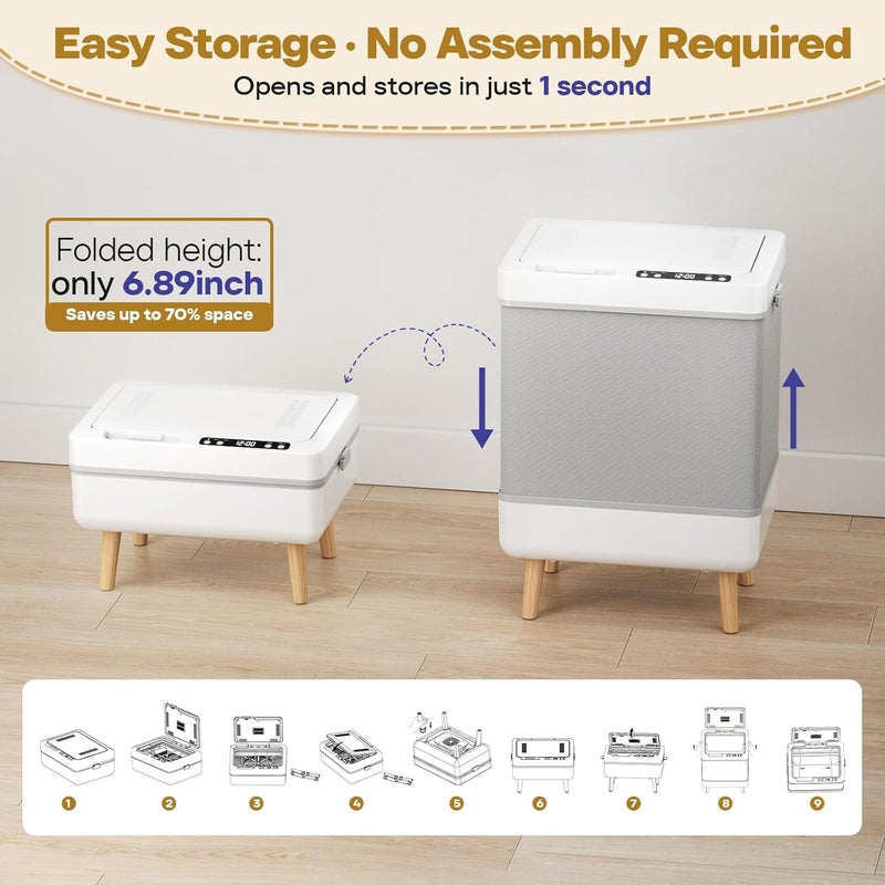 VIPBATH 35L Towel Warmer Gift Set – Family-Sized Foldable Design with Window, Dual Safety Shut-Off for Overheat & Tip-Over, 12 Aroma Discs – A Spa-Like Luxury for Home & Loved Ones - Image 3