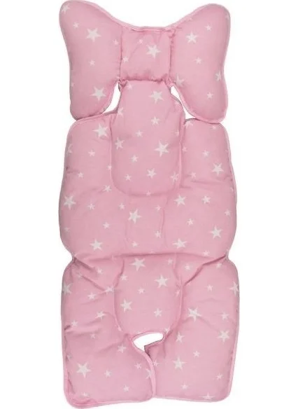 Sevi Bebe Sevi Baby Stroller and Car Seat Cushion Pink Star Pattern