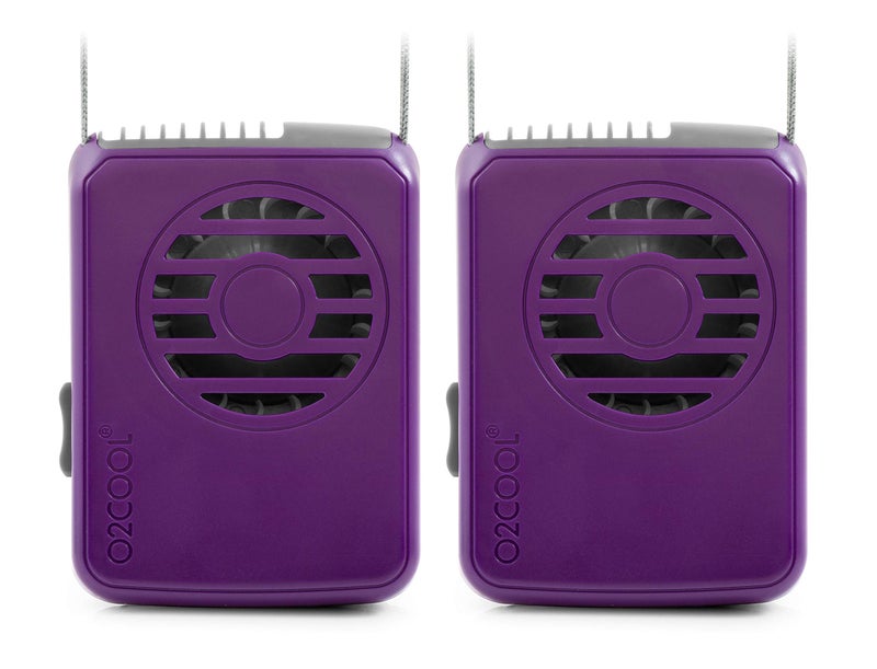 O2COOL Deluxe Necklace Fan, Purple, 2 Units - Image 1