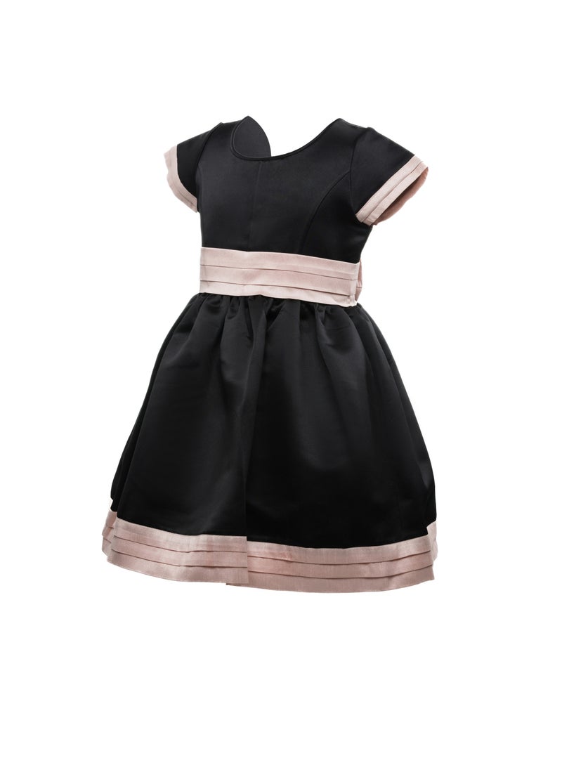 Queen STRIPY BLACKSTRIPY BLACK Girls Party Dress, Princess Dress Party Wear Wedding Evening Formal Pageant Dance Gown for Birthday Kid Girls Elegant  - Image 1