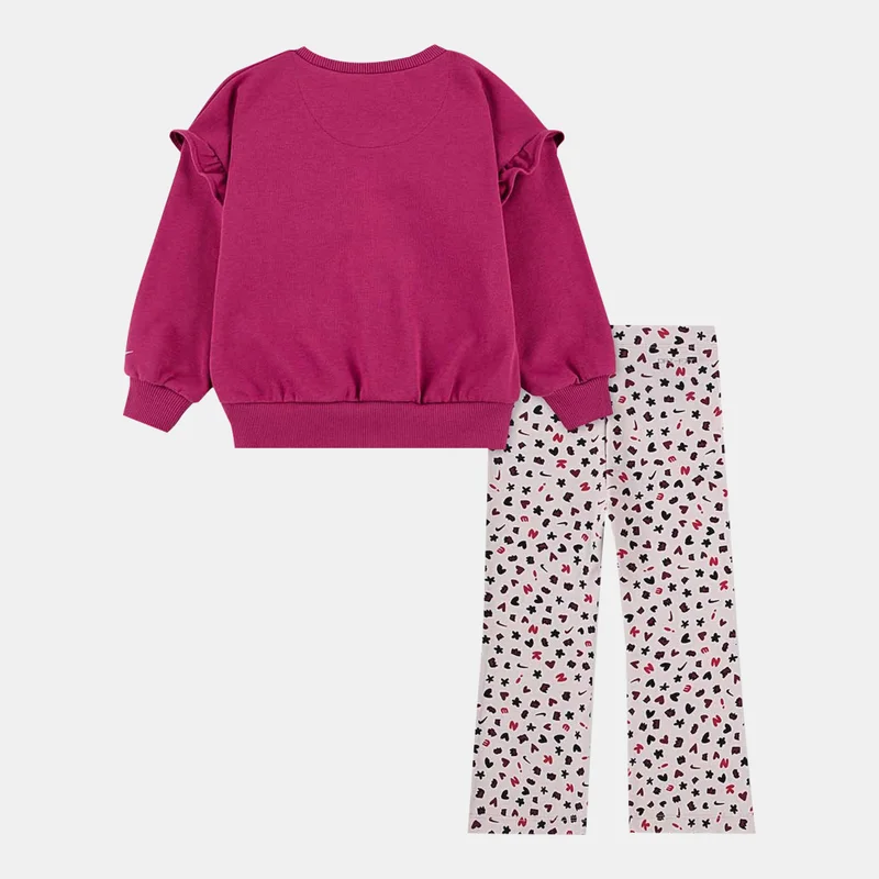 Nike Kids' Essentials Printed Sweatshirt And Pants Femme Set