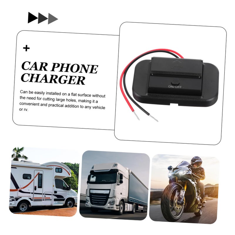 Dual Port USB Charger Outlet With LED Light And Nylon Cover For Motorbike RV Vehicle - Image 5