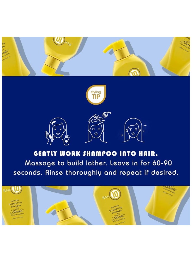 It's a 10 Miracle Brightening Shampoo For Blondes Unisex 295.7 ml, Color protection, Neutralize brassy tones, Lemon Extract for hair, Toning shampoo for blonde and gray hair - Image 3