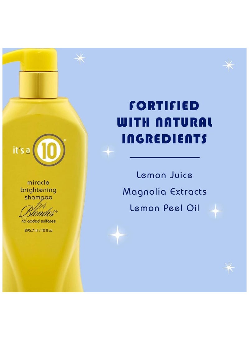 It's a 10 Miracle Brightening Shampoo For Blondes Unisex 295.7 ml, Color protection, Neutralize brassy tones, Lemon Extract for hair, Toning shampoo for blonde and gray hair - Image 2