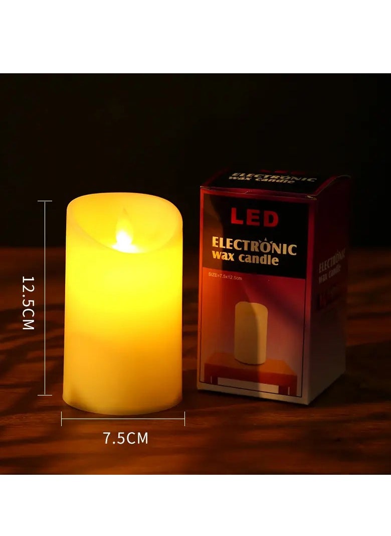 Hilalful HILALFUL Battery Operated Flameless & Smokeless Candle - Medium | Electric | Waxless Candles | Safe To Use | Perfect for Home Decoration in Eid, Ramadan, Birthdays | For Bedroom, Living Room, Halls  - Image 1