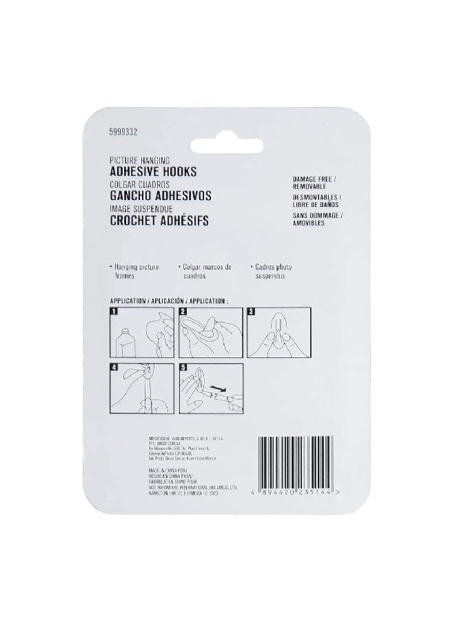 ACE 24-Piece Damage Free Adhesive Picture Hanging Strips Set White 1.2 x 4.73 x 6.89 cm 5999332 - Image 2
