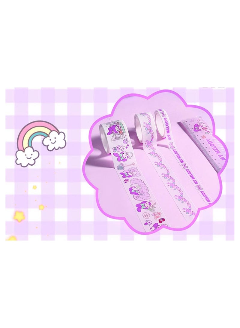 عام مجموعة قرطاسية - أدوات يوميات DIY لطيفة للمراهقين والأطفال - شريط لاصق، مسطرة، قلم وملصقات - هدية عيد ميلاد مثالية للفتيات من 4 إلى 12 سنة، هدية مثالية للعودة إلى المدرسة للأطفال! - Image 5