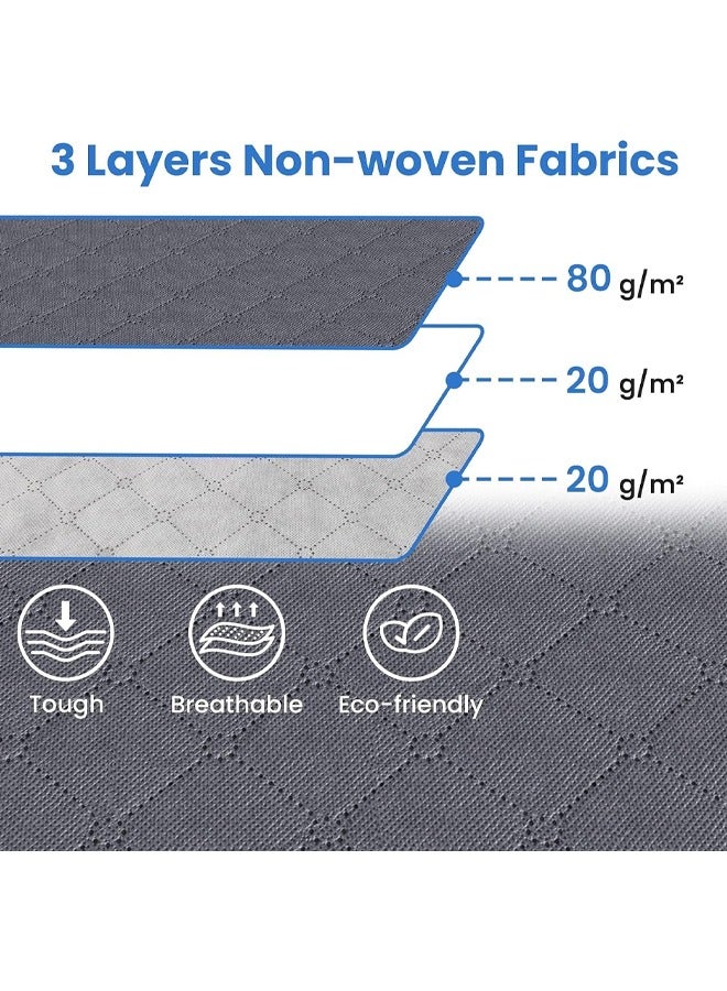 HQ-GAMING Storage Bag Large Capacity Sized Bags Clothes Storage Organizers Closet Storage Bag with Reinforced Handle for Comforters, Blankets, Bedding, Foldable with Double Zipper, Clear Window, 3Pcs (Grey)  - Image 3