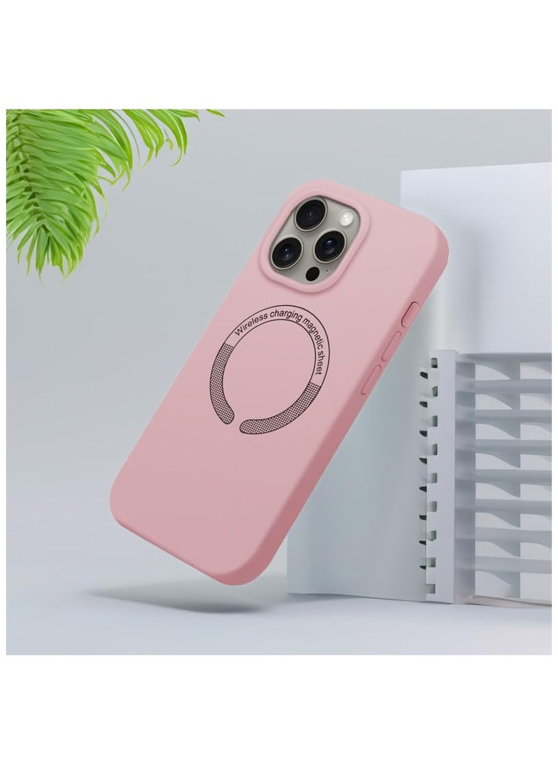 Soft Silicone Case for iPhone 16 Pro Max Compatible with MagSafe Supports Magnetic Charging, Soft Silky Touch [3-Layer Shockproof Structure], Anti-Scratch Microfiber Lining Shockproof Back Cover