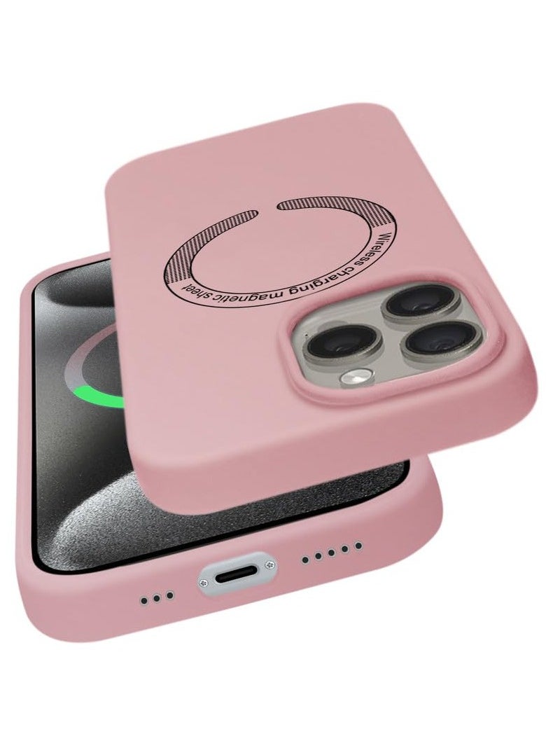 Soft Silicone Case for iPhone 16 Pro Max Compatible with MagSafe Supports Magnetic Charging, Soft Silky Touch [3-Layer Shockproof Structure], Anti-Scratch Microfiber Lining Shockproof Back Cover