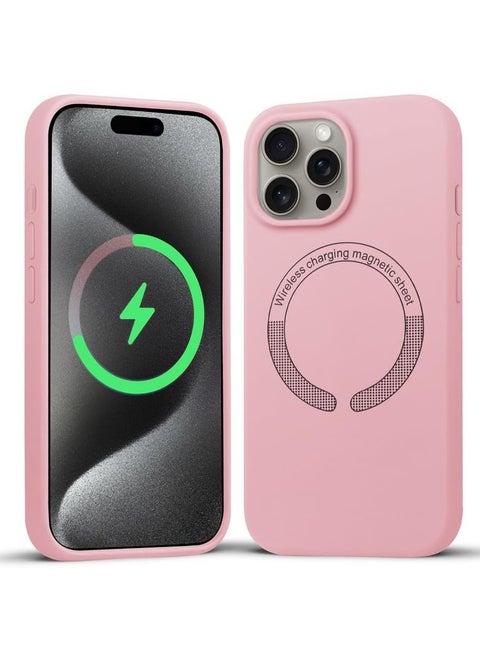 Soft Silicone Case for iPhone 16 Pro Max Compatible with MagSafe Supports Magnetic Charging, Soft Silky Touch [3-Layer Shockproof Structure], Anti-Scratch Microfiber Lining Shockproof Back Cover