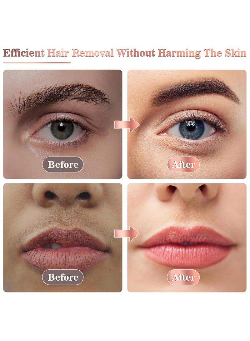ماكينة إزالة شعر الوجه بدون ألم للنساء لإزالة الشعر من الشفة العليا، الذقن، الحاجبين، الرقبة، والساق - Image 5