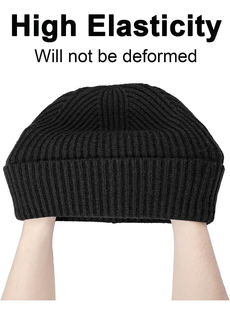 Generic 2-Pack Beanie for Men  Women - Cuffed Knit Winter Hats, Warm Slouchy Skull Cap Beanies, Black and Navy Blue - Image 3