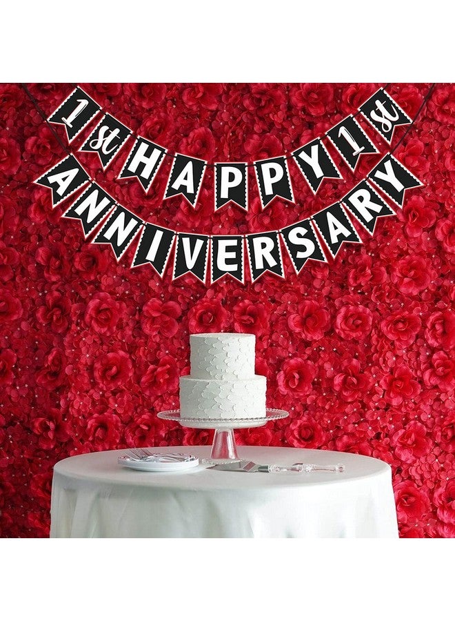 Wobbox 1st Anniversary Bunting Banner, Red & White, Anniversary Party Decoration - Image 4
