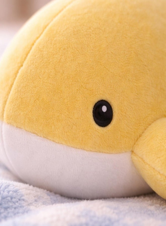 Adhigams Soft Plush Stuffed Whale Toy Cute Kids Baby Cushion Pillow Yellow Polyester 40cm Single Piece Nursery Decor Gift Hugging Sleeping Comfort Animal Home Use - Image 4