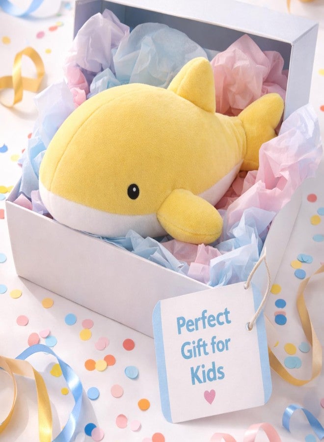 Adhigams Soft Plush Stuffed Whale Toy Cute Kids Baby Cushion Pillow Yellow Polyester 40cm Single Piece Nursery Decor Gift Hugging Sleeping Comfort Animal Home Use - Image 5